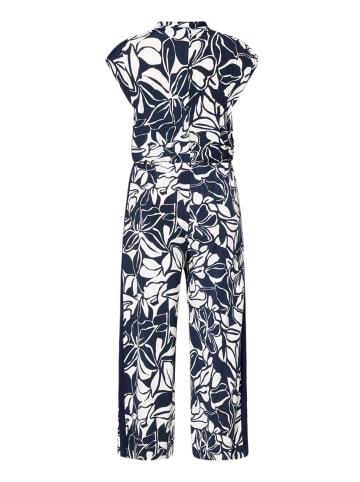 Betty Barclay Jumpsuit mit Eingrifftaschen in Dunkelblau/Weiß