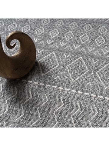 KADIMA DESIGN Teppich Kurzflor Rauten Wohnzimmer in Grau