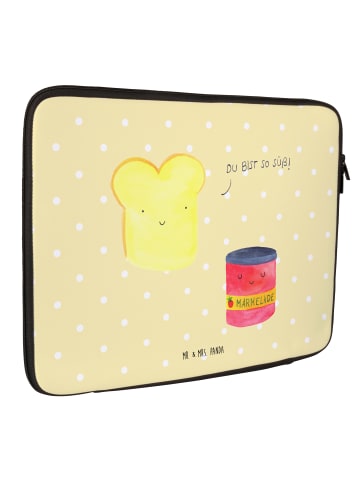 Mr. & Mrs. Panda Laptop Hülle Toast Marmelade ohne Spruch in Gelb Pastell