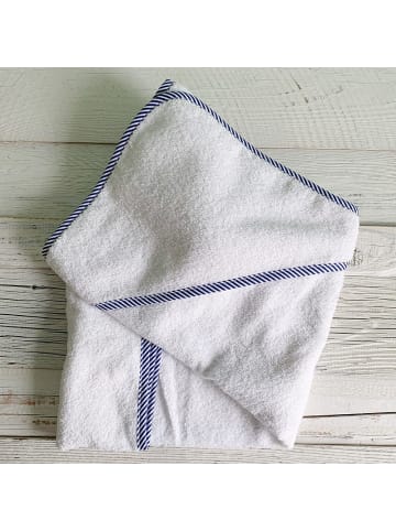 Wörner Kapuzenbadetuch 80 x 80 cm - Uni Weiß in weiss,blau