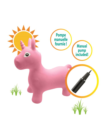 LEXIBOOK® Aufblasbares Hüpf-Einhorn mit Plüschbezug
