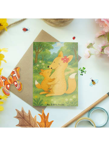 Mr. & Mrs. Panda babykarte Fuchs Mama Design ohne Spruch in Weiß