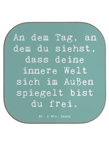 Mr. & Mrs. Panda Untersetzer für Gläser Spruch Selbstreflexion F... in Meeresbrise