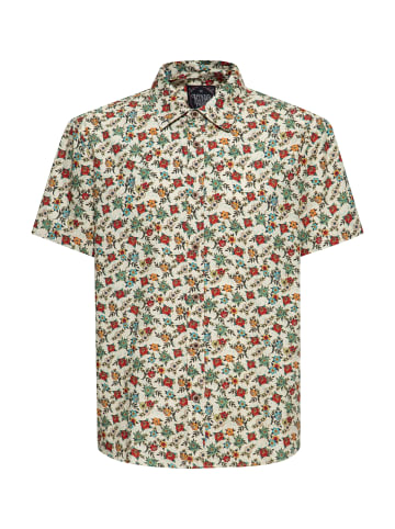 King Kerosin King Kerosin Kurzarmhemd Tattoo Flowers in offwhite