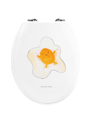 Mr. & Mrs. Panda Motiv WC Sitz Spiegelei Ei ohne Spruch in Weiß