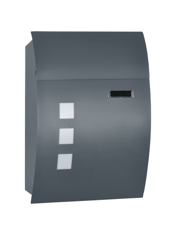 HOMCOM Briefkasten-32L x 10B x 45H cm-Dunkelgrau