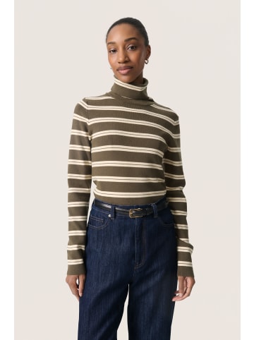 Soaked in Luxury Strickpullover SLSpina Slim fit in Tarmac w Sandshell Stripe
