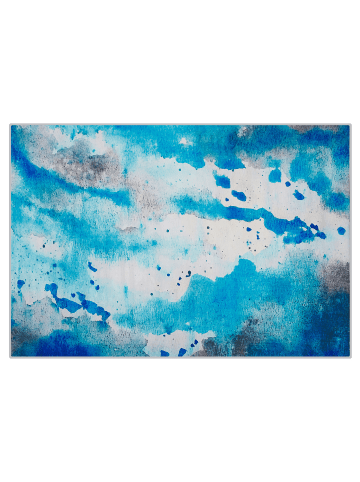 Beliani Kurzflor BOZAT in Blau/Grau - (W) 140 x (H) 1 x (L) 200 cm