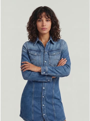 G-Star Raw Pitched Hem Shirt Kleid faded cliffside blue