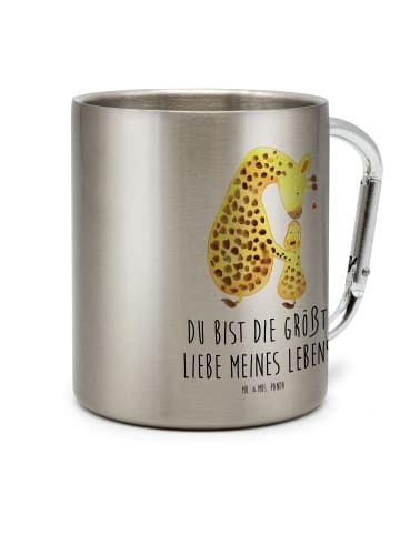 Mr. & Mrs. Panda Tasse Giraffe Kind mit Spruch in Silber