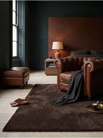 KADIMA DESIGN Läufer Uni rutschhemmend weich wohnlich Wohnzimmer Schlafzimmer in Braun