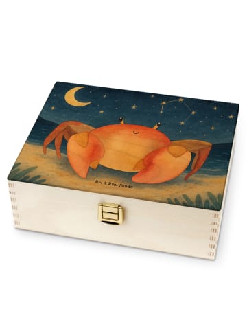 Mr. & Mrs. Panda Tee Box Holz Sternzeichen Krebs Design ohne Spruch in Weiß