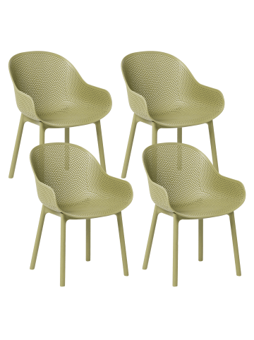 Beliani 4er-Set Esszimmerstuhl TIGGIANO in Grün