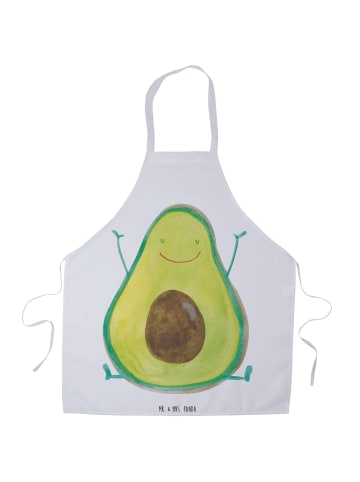 Mr. & Mrs. Panda Grill Schürze Avocado Glücklich ohne Spruch in Weiß
