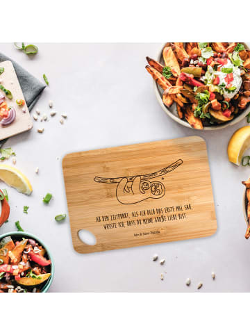 Mr. & Mrs. Panda Hackbrett Faultier Kind mit Spruch in Braun