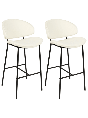Beliani 2-tlg Barhocker KIANA in Beige/Schwarz
