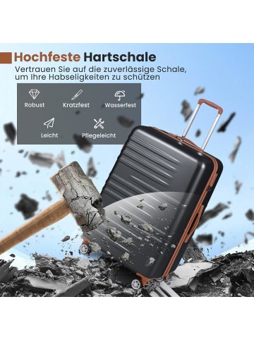 COSTWAY 3 tlg. Koffer Set 20+24+28 Zoll in Schwarz