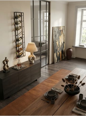 KADIMA DESIGN Weinregal Wand Metall 36x150x8 cm Groß für 8 Flaschen in Schwarz