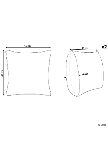 Beliani 2er-Set Dekokissen VISCARIA in Bunt