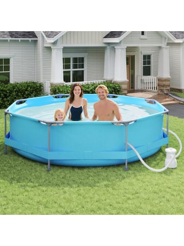 COSTWAY Pool Set mit Filterpumpe 300 x 300 cm in Blau