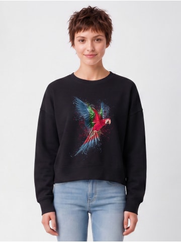wat? Apparel Sweatshirt Papagei in Schwarz