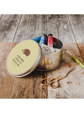 Mr. & Mrs. Panda Aufbewahrungsbox Igel Herzen mit Spruch in Gelb Pastell