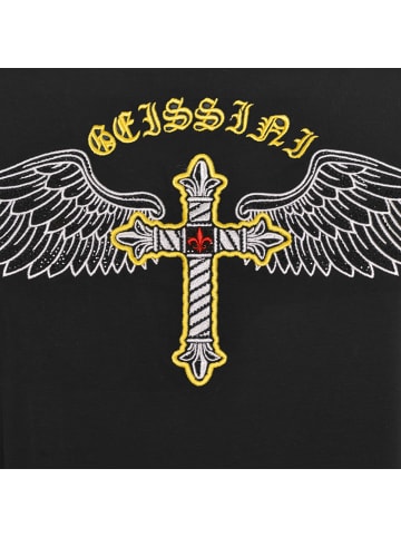 Roberto Geissini Cross-Wings T-Shirt Schwarz