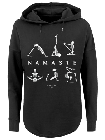 F4NT4STIC Oversized Hoodie Namaste Yoga Skelett Halloween in schwarz