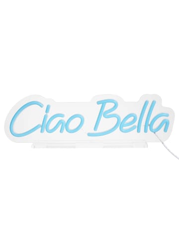 Butlers LED Leuchte Ciao Bella L 42 x H 12cm NEON VIBES in Hellblau