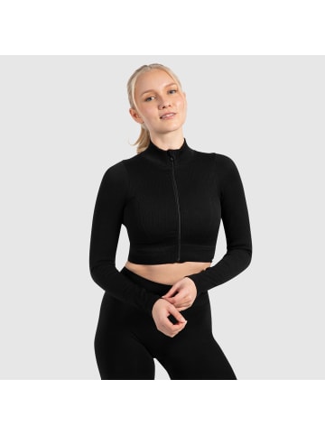SMILODOX Cropjacke Kompression Zeya - Bitte eine Nummer größer bestellen in Schwarz