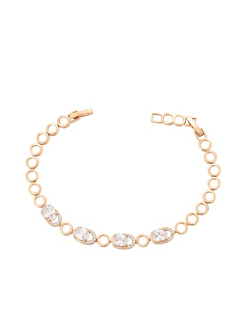 faina Women Crystal-Studded Bracelet in Rose Gold White