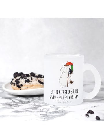 Mr. & Mrs. Panda Glas Einhorn  mit Spruch in Transparent