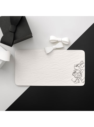Villeroy & Boch Servierplatte Manufacture Rock Blanc - Mickey Mouse 34,9 x 17,9 cm weiß in weiß