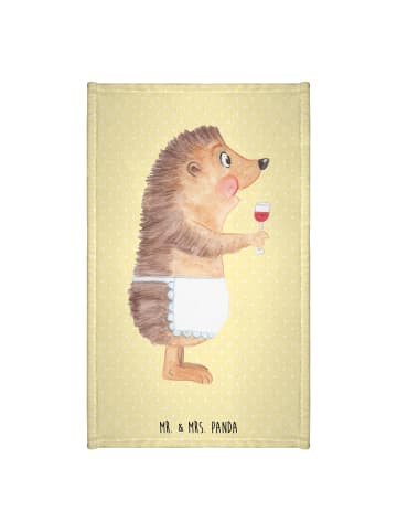 Mr. & Mrs. Panda Gästehandtücher Igel Wein ohne Spruch in Gelb Pastell