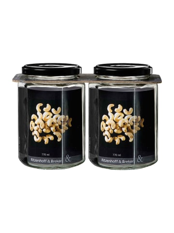 Ritzenhoff & Breker 2er Set Vorratsgläser-Set Mara 770 ml transparent in transparent
