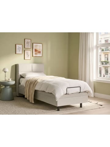 Beliani 3-tlg Einzelbett VICEROY in Beige/Schwarz