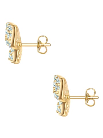 Yokoamii Ohrringe Schmetterling aus Messing mit Zirkonia in gelbgold