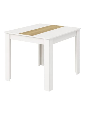 VCM Esstisch Küchentisch B. 80 x T. 80 cm Disalo in Weiß / Honig-Eiche