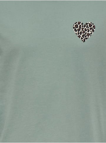 KIDS ONLY Kurzarm T-Shirt Leo Herzprint Kogrexi in green milieu