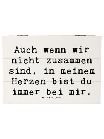 Mr. & Mrs. Panda Holzkiste Spruch Trennung von den Eltern mit Sp... in Weiß