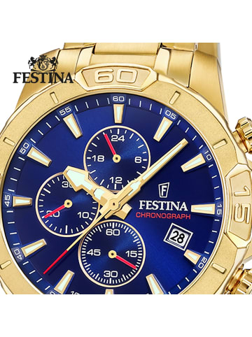 Festina Chronograph-Armbanduhr Festina Timeless Chronograph gold groß (ca. 45mm)