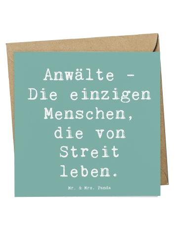Mr. & Mrs. Panda Grußkarte Spruch Anwalt Streitmacher mit Spruch in Meeresbrise