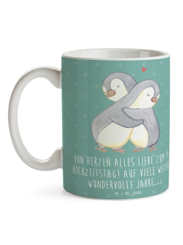 Mr. & Mrs. Panda Keramtiktasse 14. Hochzeitstag Elfenbeinhochzei... in Meeresbrise