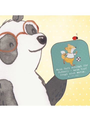Mr. & Mrs. Panda Tischuntersetzer Fußball Liebe mit Spruch in Meeresbrise
