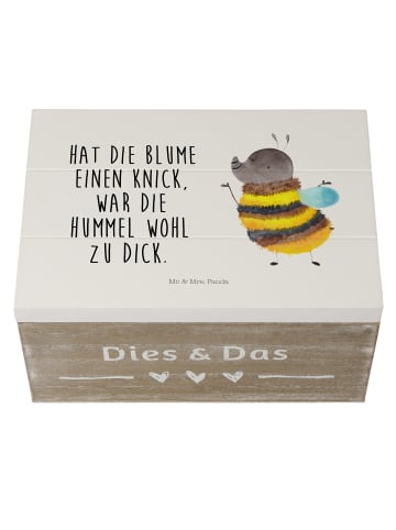 Mr. & Mrs. Panda Aufbewahrungsbox Hummel flauschig mit Spruch in Weiß