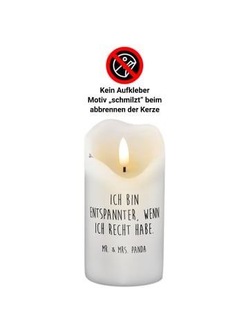 Mr. & Mrs. Panda Wachskerze Stinktier Sitzen mit Spruch in Weiß
