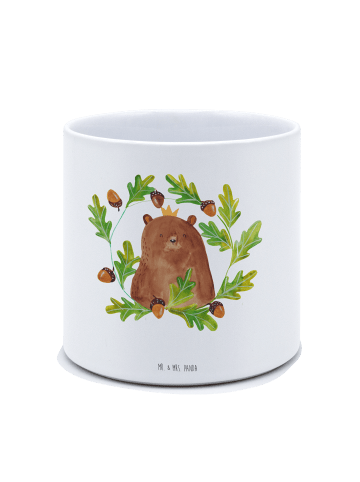 Mr. & Mrs. Panda Blumentopf Groß Bär König ohne Spruch in Weiß