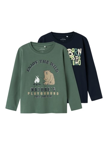 name it Langarmshirt NMMVUX 2P LS TOP in dark forest