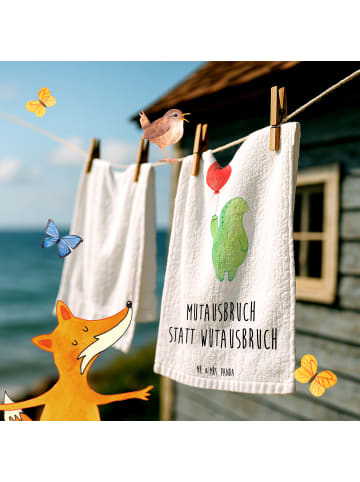 Mr. & Mrs. Panda Gästehandtücher Schildkröte Luftballon mit Spruch in Weiß