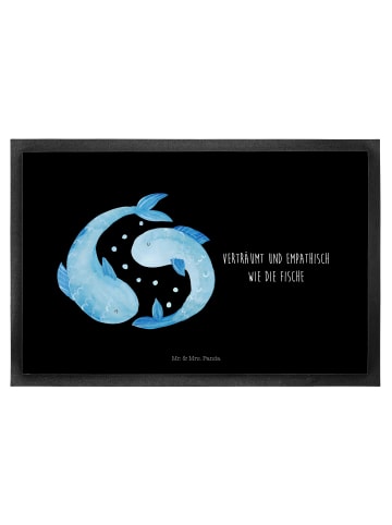 Mr. & Mrs. Panda Schmutzfangmatte Sternzeichen Fische mit Spruch in Schwarz